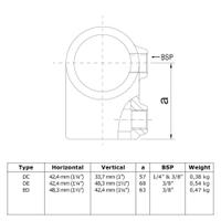Doos Kort T-stuk - verloop-ED / 48,3 mm en 42,4 mm (30 stuks)